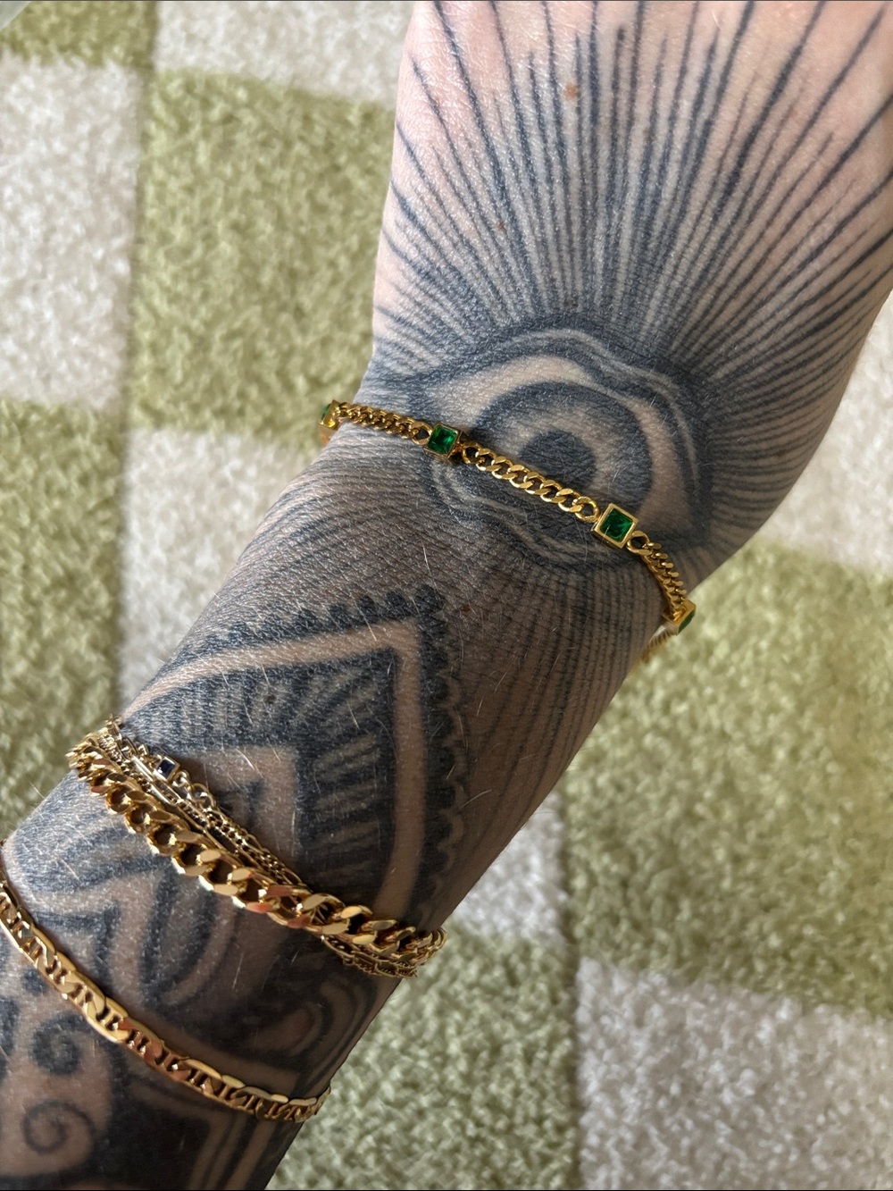CZ Emerald square bezel bracelet